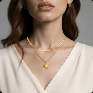 Radiant Gold Sunburst Pendant Necklace